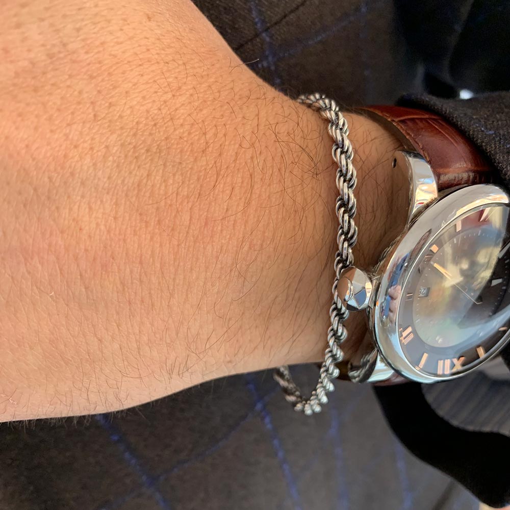 Bracciale Uomo Maria Cristina Sterling Argento 925 Tourchon Intreccio Brunito G3496