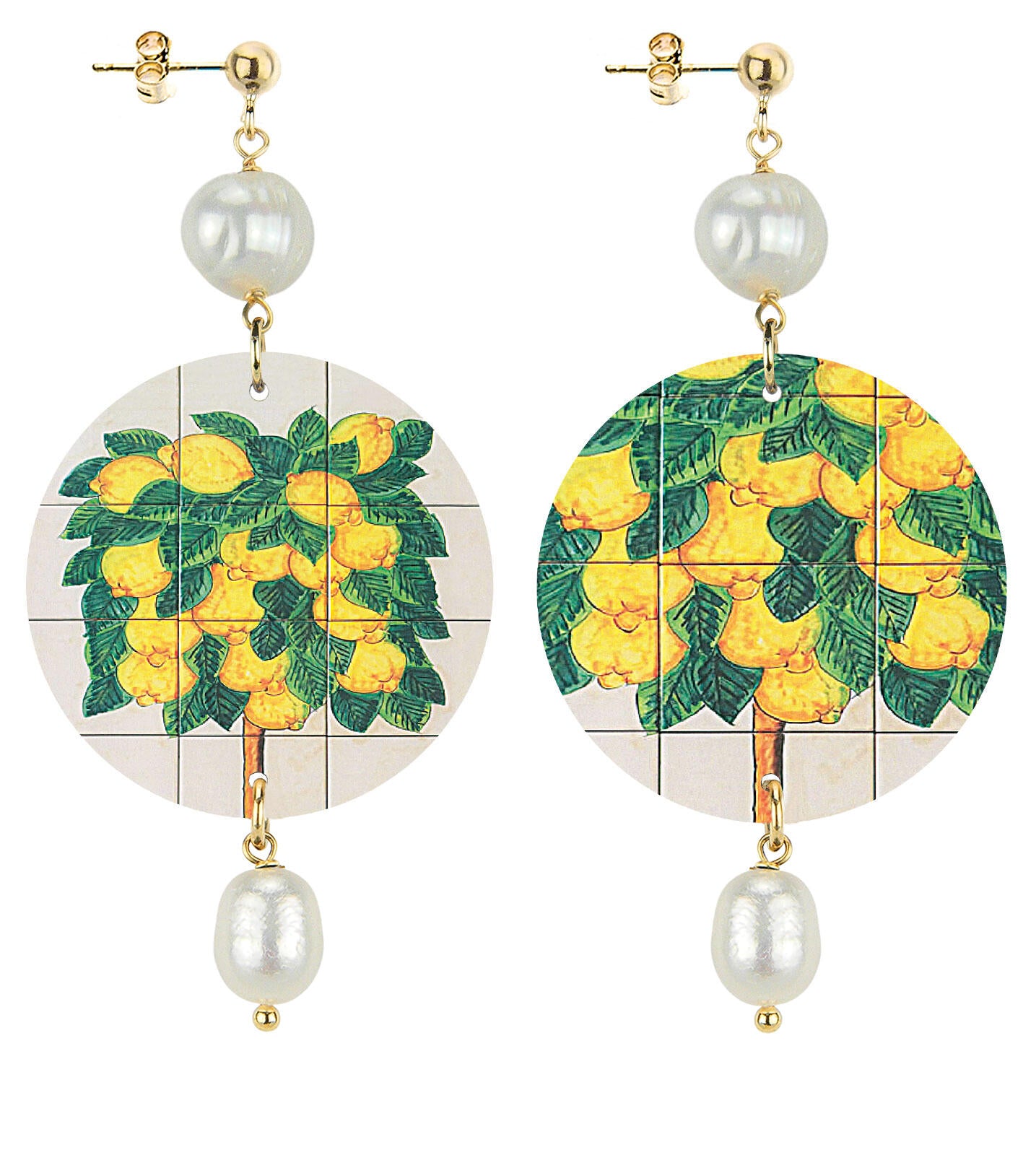 Orecchini Donna Lebole The Circle Perla Limoni Schiacciati D/OR.332