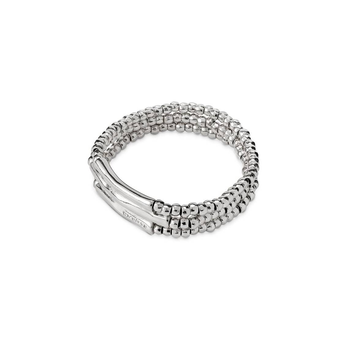 Bracciale Donna Uno De 50 Semirigido Tre Fili Pallini Argento Zama Misura L PUL2134MTL000L
