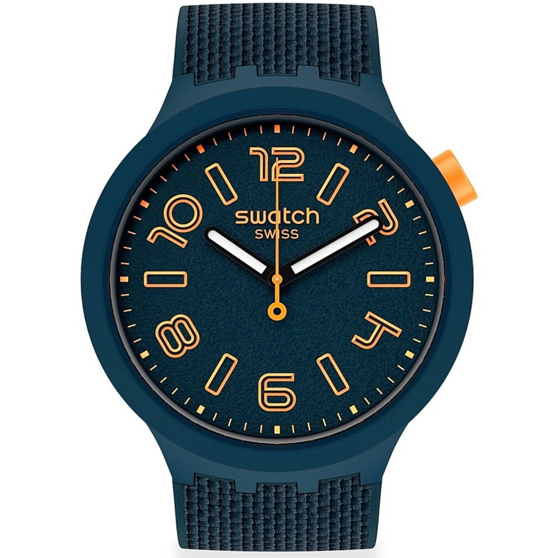 Orologio Uomo Gomma Swatch Big Bold Quarzo Solo Tempo Blu Arancione SO27N107
