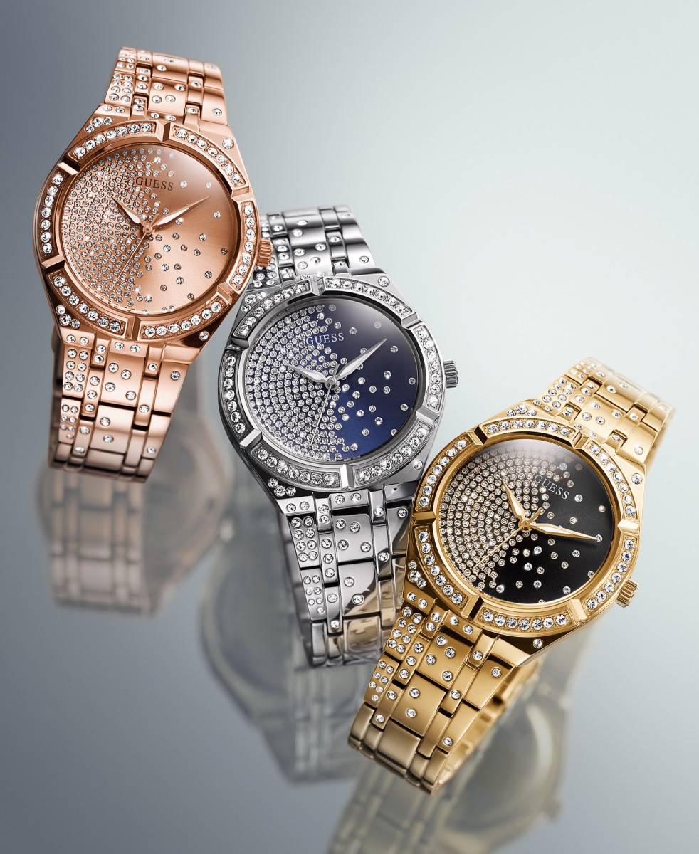 Orologio Donna Guess Quarzo Solo Tempo Zirconi Acciaio Dorato GW0312L2