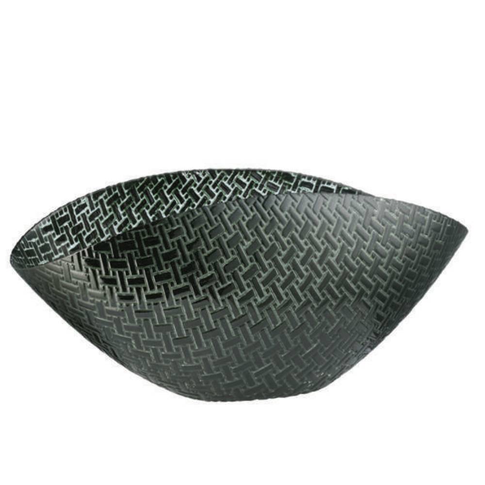 Centrotavola Onlylux Vetro Pattern Ghiaccio/Nero cm 38x11 OL03077