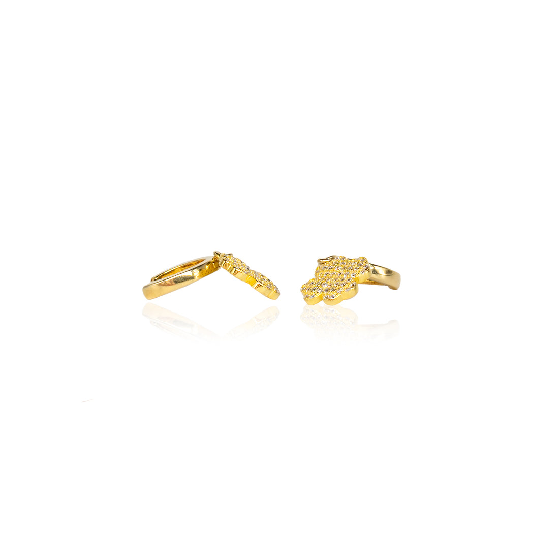 Orecchini Donna Re Mida Argento 925 Dorato Quadrifoglio Con Zirconi Bianchi O027