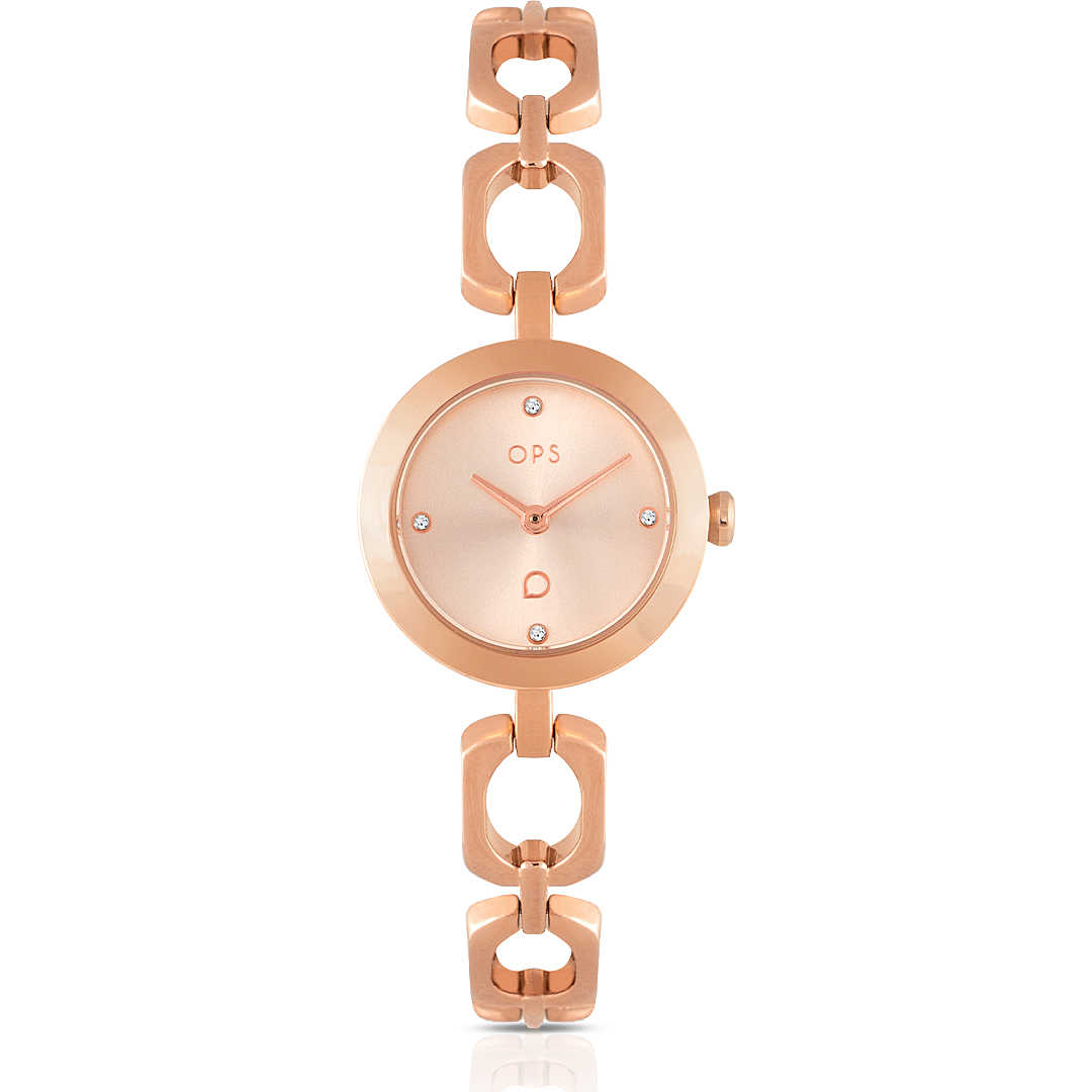 Orologio Donna Ops-Objects Quarzo Acciaio Rosè Semirigido Zirconi OPSPW-886-3450