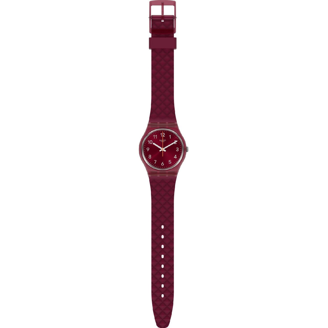 Orologio Donna Gomma Resina Swatch Quarzo Solo Tempo Rosso REDNEL GR184
