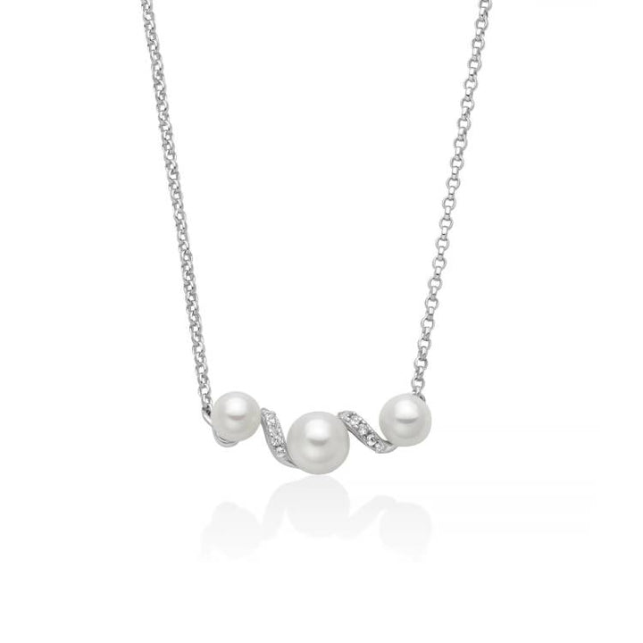 Collana Donna Miluna Eclissi Argento 925 Oriente Topazi Bianchi PCL6877