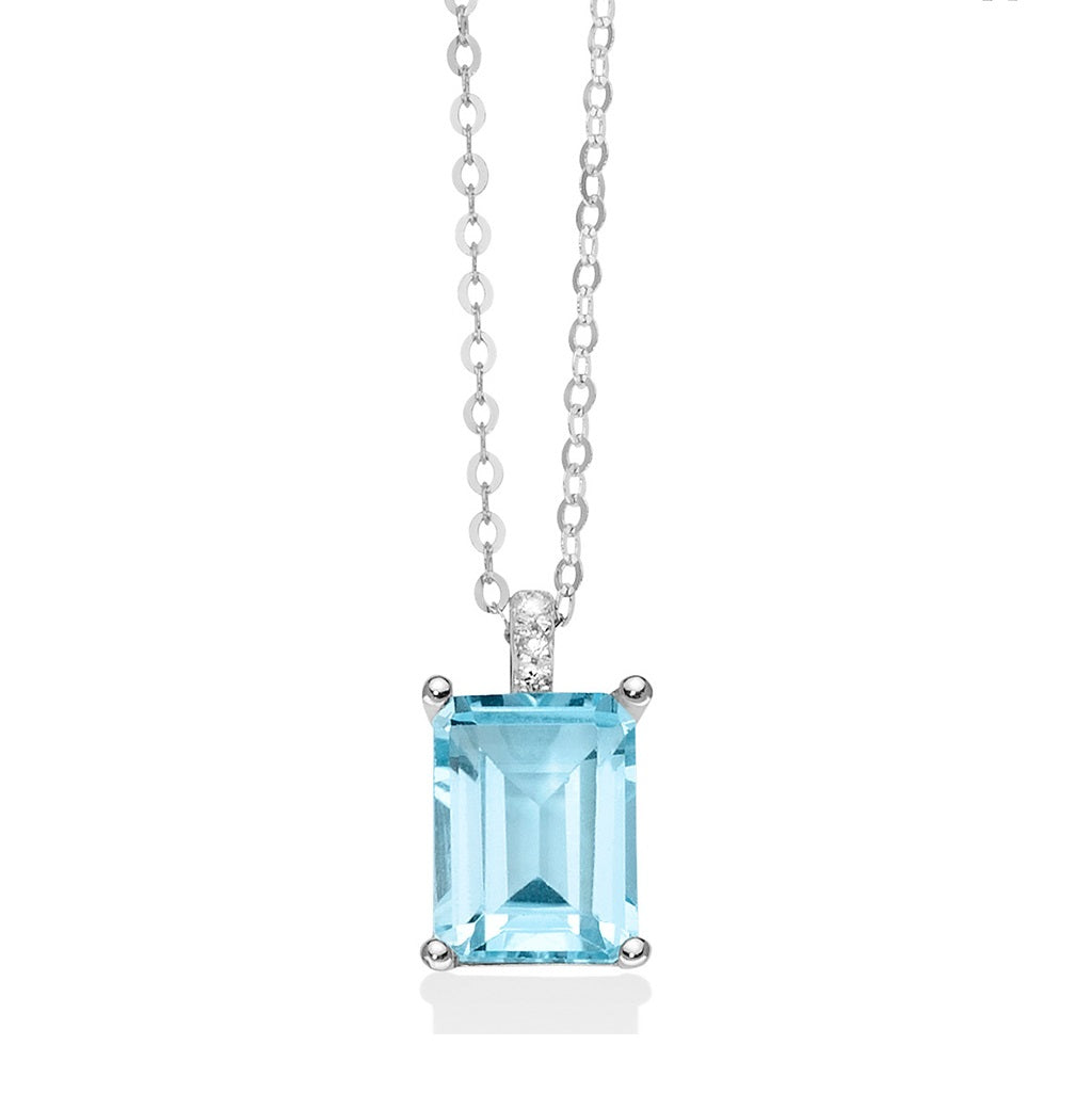 Collana Donna Miluna Girocollo ORO 750 con acquamarina e diamanti