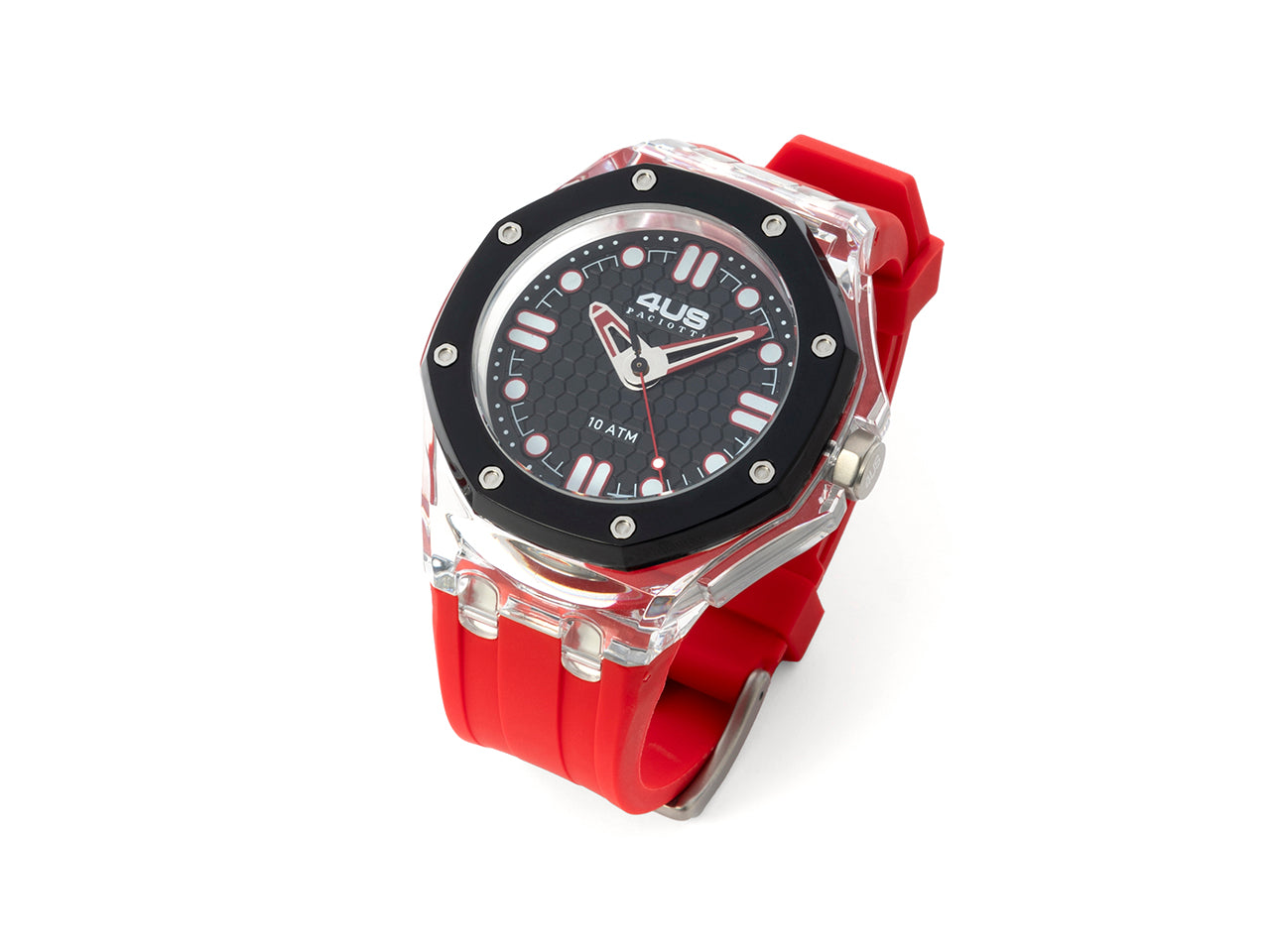 Orologio Uomo 4US Cesare Paciotti Quarzo Solo Tempo Gomma Rosso T4ST408