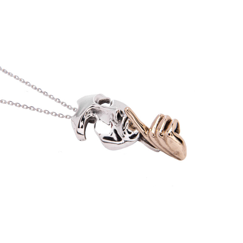 Collana Donna Nemoris Argento 925 Bronzo Rosè Scaramantica Maschera Silenzio SCM01