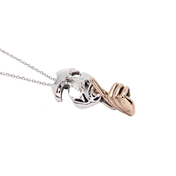 Collana Donna Nemoris Argento 925 Bronzo Rosè Scaramantica Maschera Silenzio SCM01