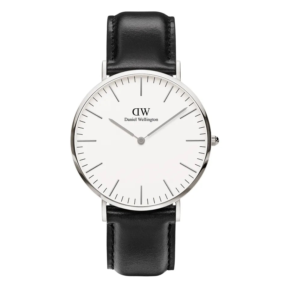 Orologio Uomo Daniel Wellington Acciaio Bianco Pelle Quarzo Solo Tempo 40 mm DW00100020