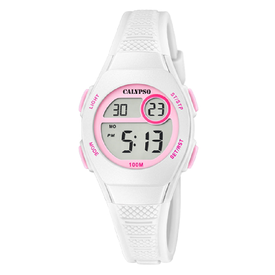 Orologio Bambina Calypso Gomma Quarzo Digitale Cronografo Rosa Azzurro K5831/1