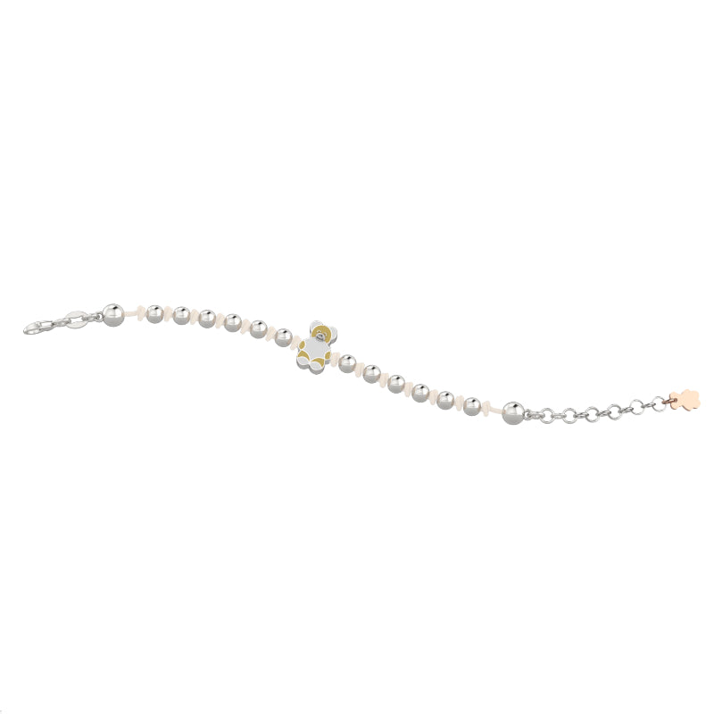 Bracciale Bambino Nanàn Argento 925 Cordino Beige Simbolo Orsetto NAN0072