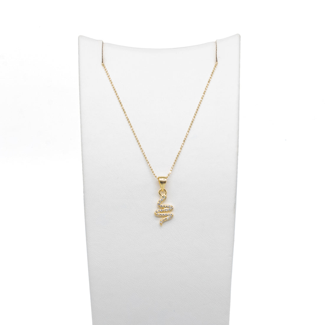 Collana Donna Re Mida Argento 925 Dorato Serpente Zirconi Bianchi C007