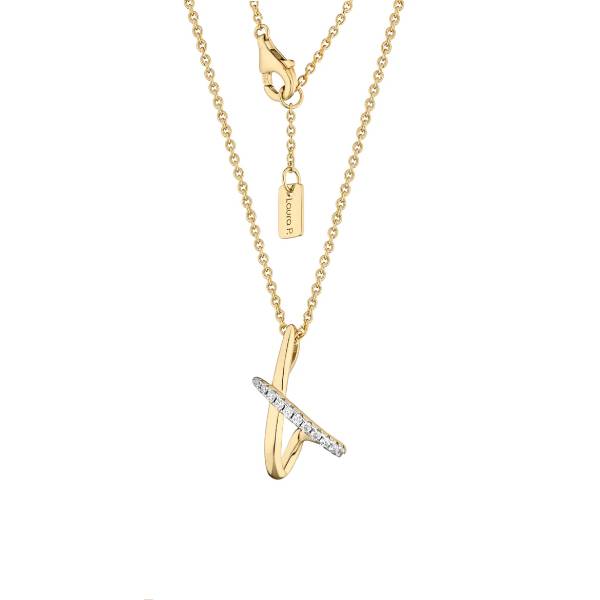 Collana Incrocio Donna Laura P. Argento Dorato 925 Zirconi Bianchi CL0261GB
