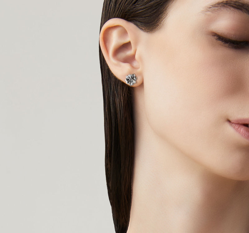 Orecchini Donna Giovanni Raspini Argento 925 Fatto A Mano Quadrifoglio A Lobo 08005