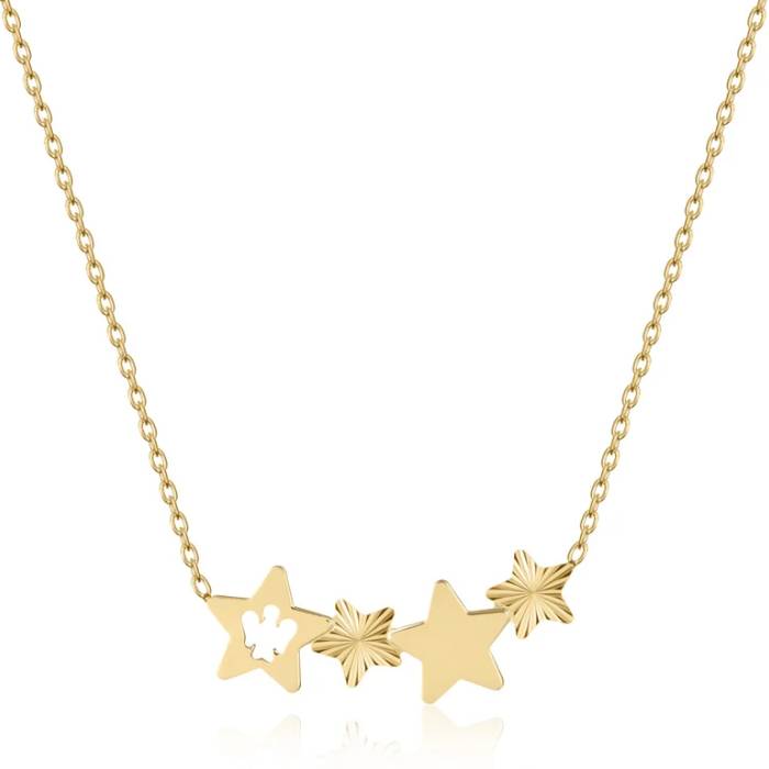 Collana Donna Roberto Giannotti Oro 9 Kt Stelle Angelo Traforato NKT401