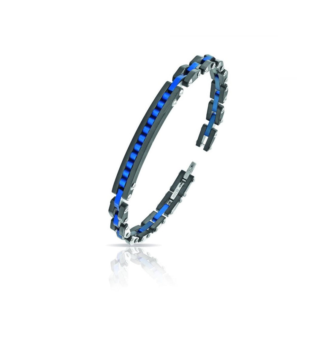 Bracciale Acciaio  Arkano  uomo Nero e blu  BAC80NBL