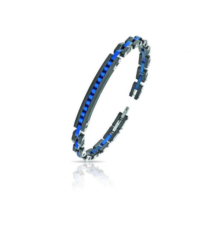 Bracciale Acciaio  Arkano  uomo Nero e blu  BAC80NBL