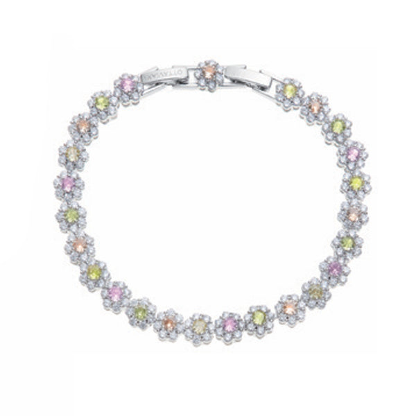 Bracciale Donna Ottaviani Tennis Zirconi Bianchi Blu 501098B