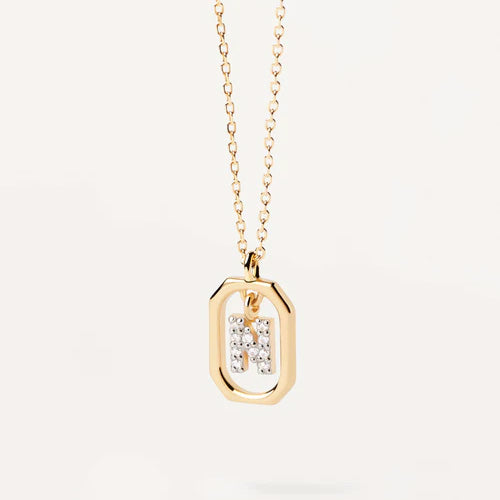 Collana Donna PDPaola Argento 925 Dorato Mini Iniziale N Zirconi CO01-525-U