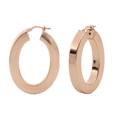 Orecchini Donna Unoaerre Bronzo Rosato Cerchio Liscio Squadrato Lucido 512184