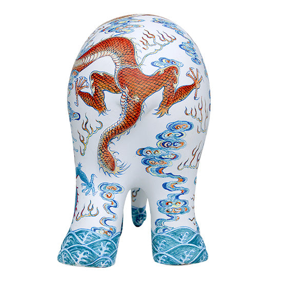 Scultura Elefante Onlylux Doucai Dragons 15 cm Ceramica Dipinto A Mano 8858831272668