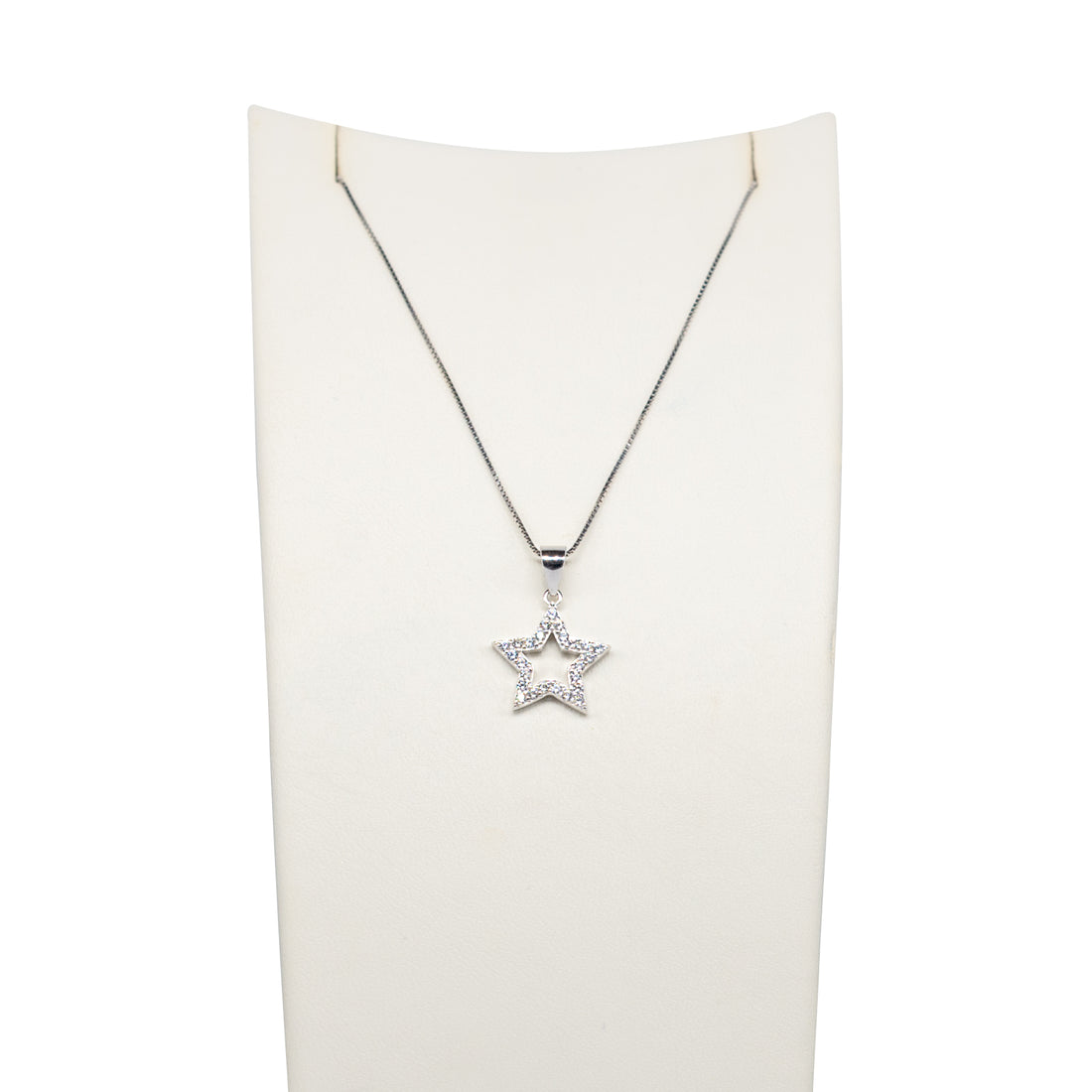 Collana Donna Re Mida Argento 925 Stella Con Zirconi Bianchi C023