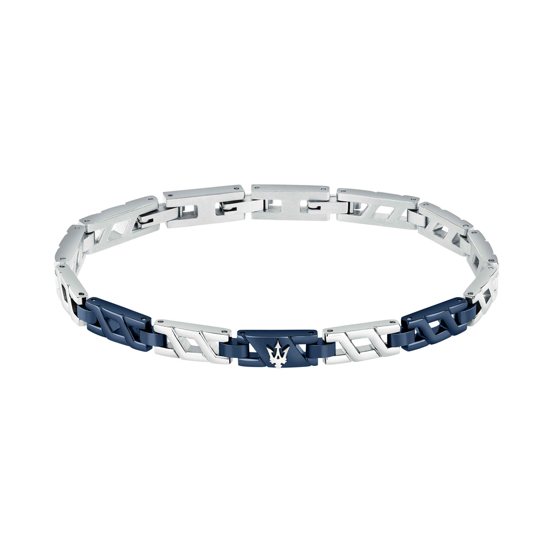 Bracciale Uomo Maserati Acciaio Catena Intrecciata PVD Blu JM523AVD31