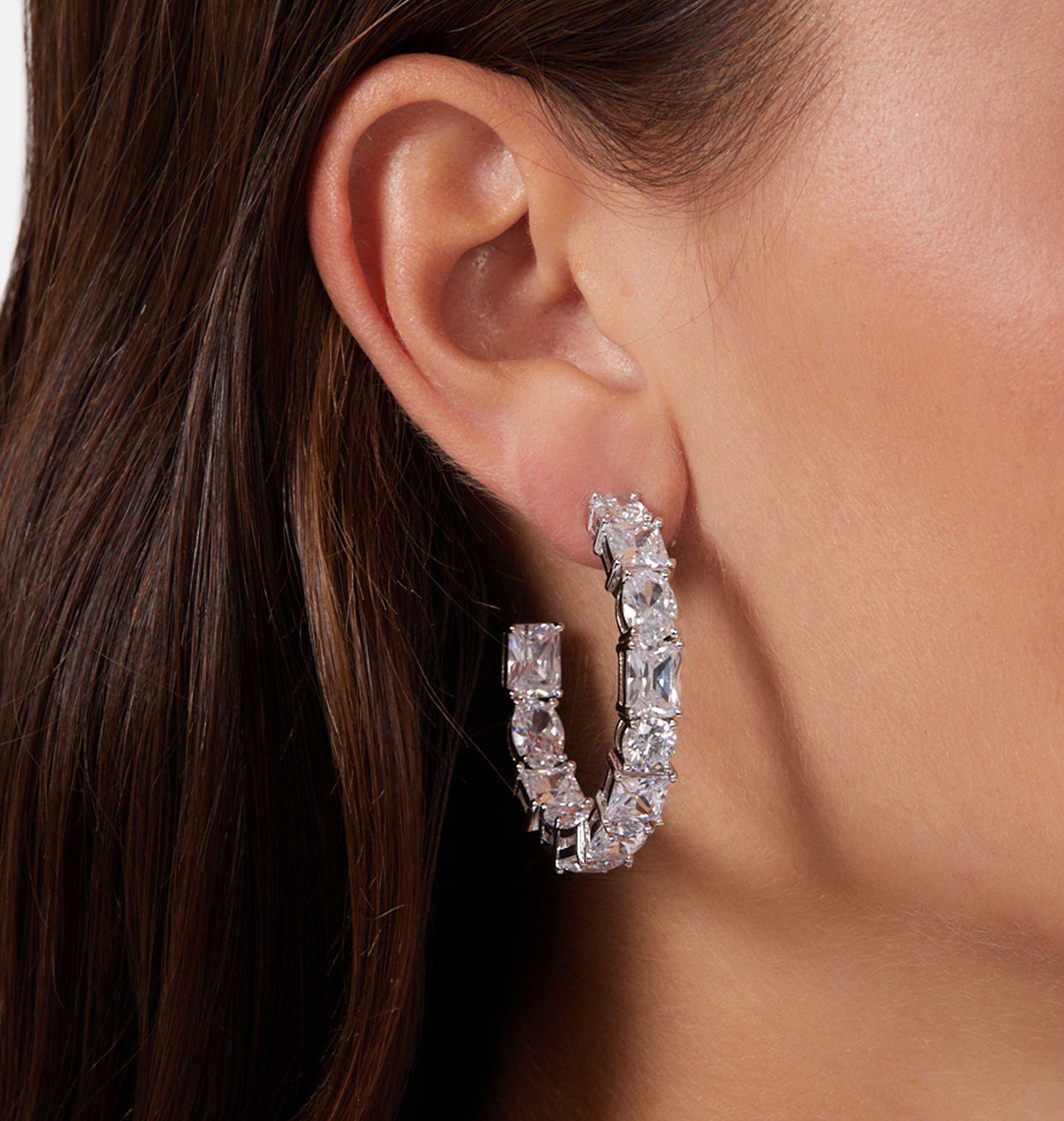 Orecchini Donna Chiara Ferragni Cerchi Grandi Acciaio Zirconi Princess J19AVU02