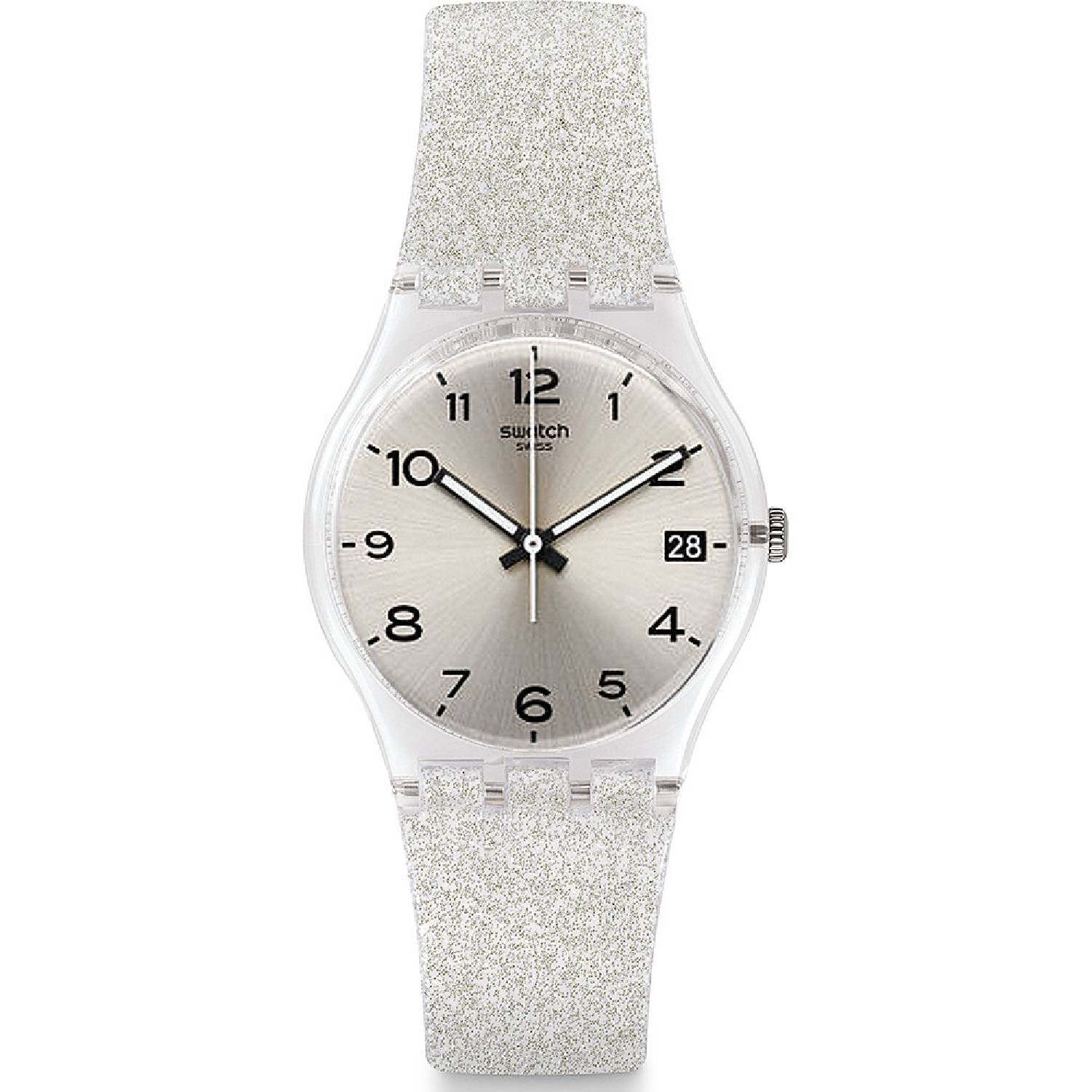 Orologio Donna Gomma Silicone Swatch Quarzo Solo Tempo Data Argentè GM416C