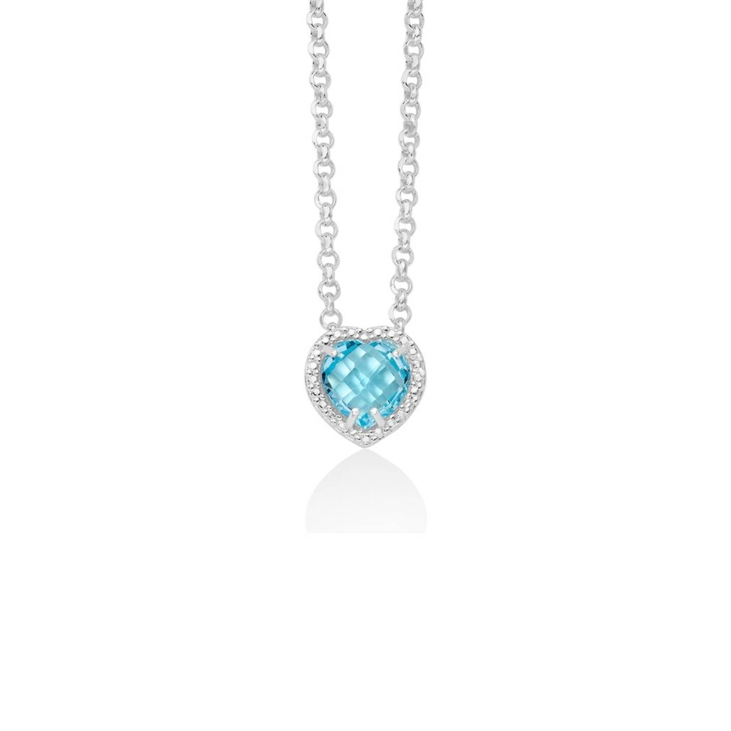 Collana Donna Miluna Argento 925 e topazio azzurro cuore CLD4361