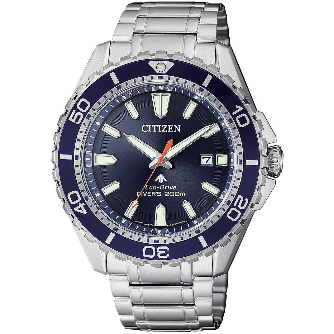 Orologio Uomo Acciaio Citizen Promaster Eco Drive Blu Data Solo Tempo BN0191-80L