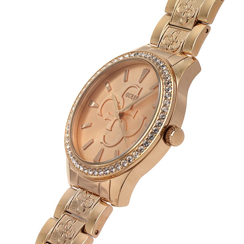 Orologio Donna Guess Quarzo Solo Tempo Acciaio Rosè Zirconi Fantasia W1280L3