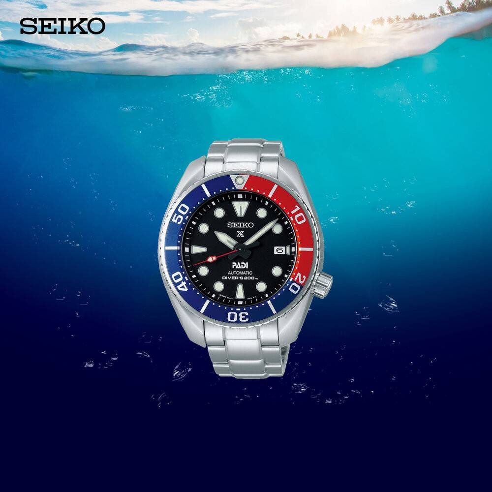 Orologio Uomo Seiko Prospex PADI Automatico Premium Acciaio Data Pepsi SPB181J1