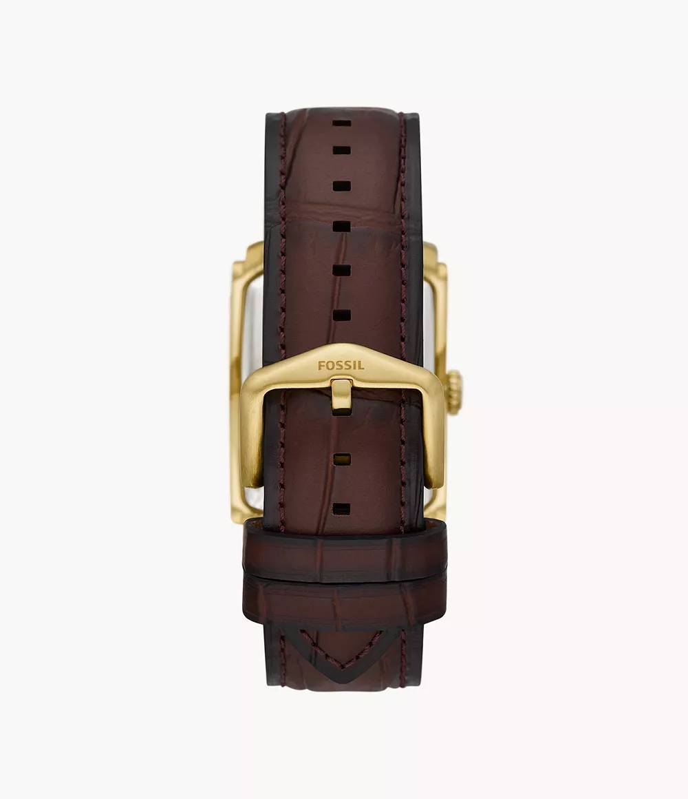 Orologio Uomo Fossil Quarzo Solo Tempo Acciaio Pelle Marrone Numeri Romani FS6011