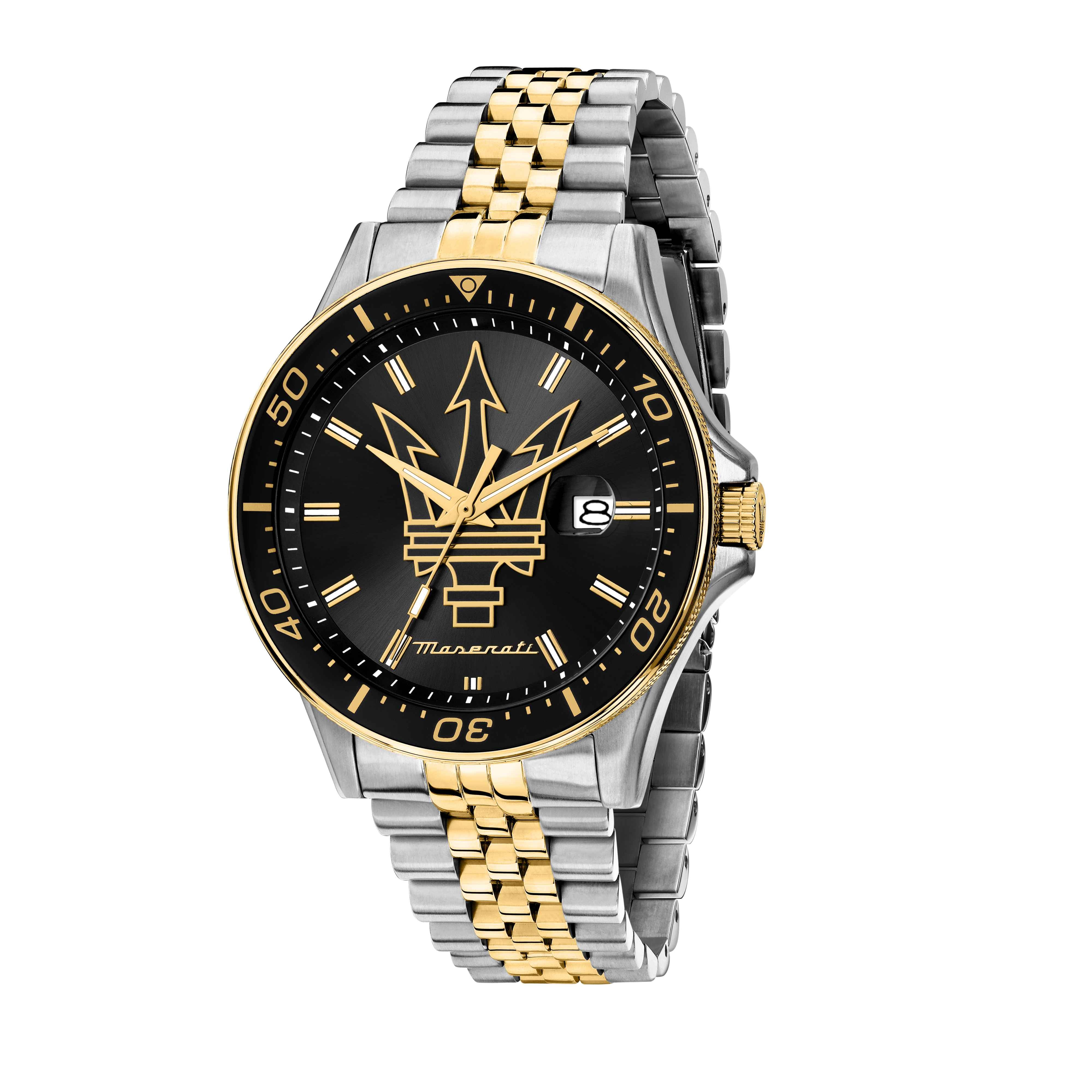 Orologio Uomo Maserati Sfida Acciaio Dorato Jubilè Quarzo Nero Data R8853140009