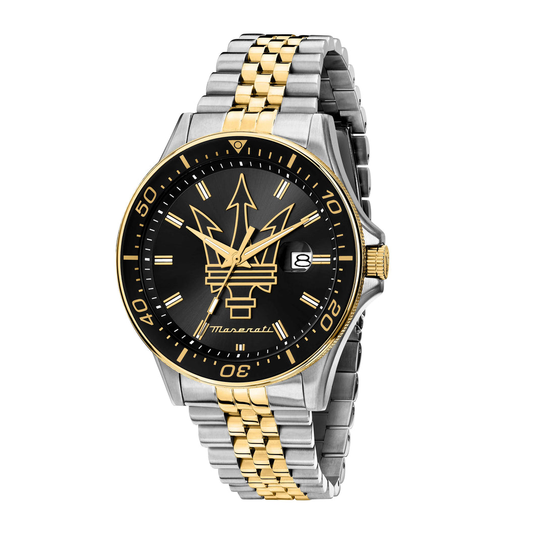 Orologio Uomo Maserati Sfida Acciaio Dorato Jubilè Quarzo Nero Data R8853140009