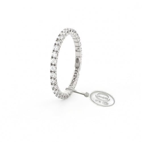 Anello Donna Unoaerre Argento Bianco Veretta Zirconi Bianchi Misura 19 504482
