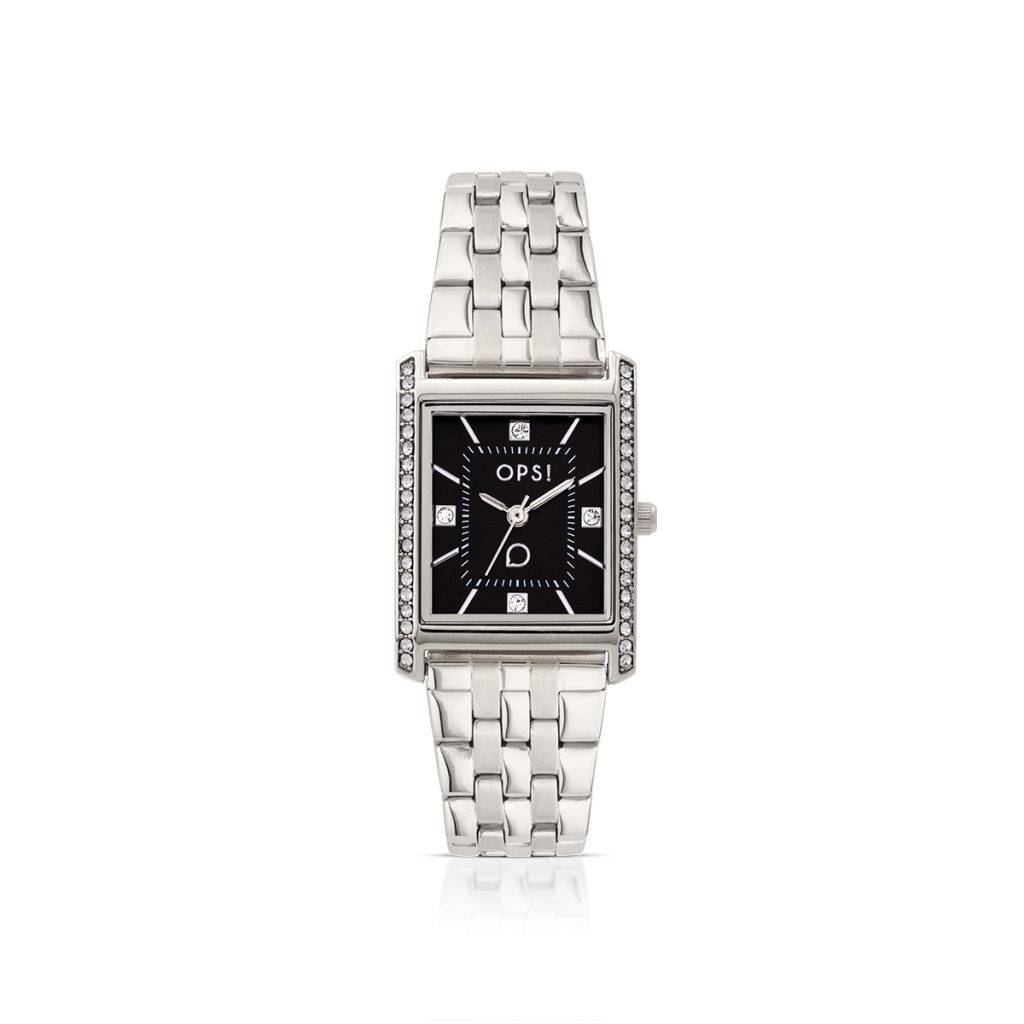 Orologio Donna Ops Rettangolare Acciaio Quarzo Nero OPSPW-1047-3450