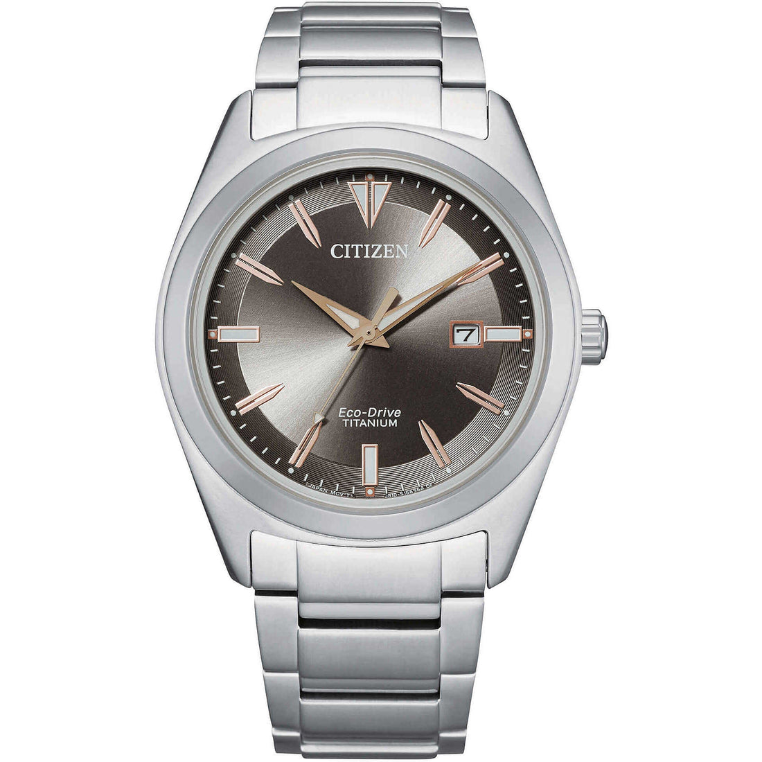 Orologio Uomo Titanio CITIZEN 41mm Eco Drive Data Solo Tempo Quarzo AW1640-83H