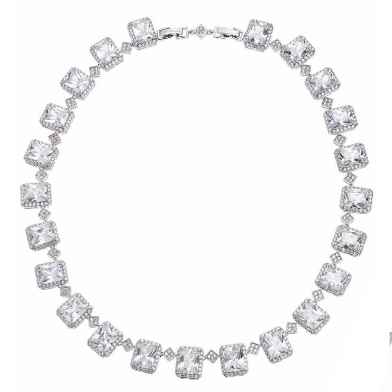 Collana Donna Ottaviani Bronzo Tennis Carrè Zirconi Bianchi Maxi 500911C