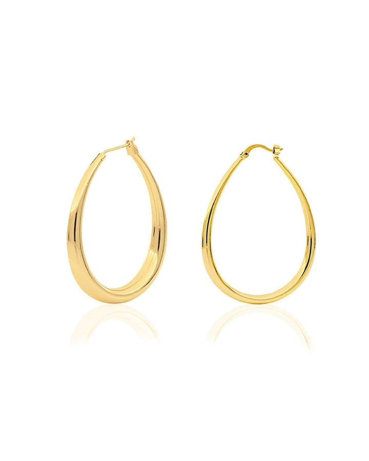 Orecchini Donna Cerchi Ovale Snelli Unoaerre Bronzo Dorato