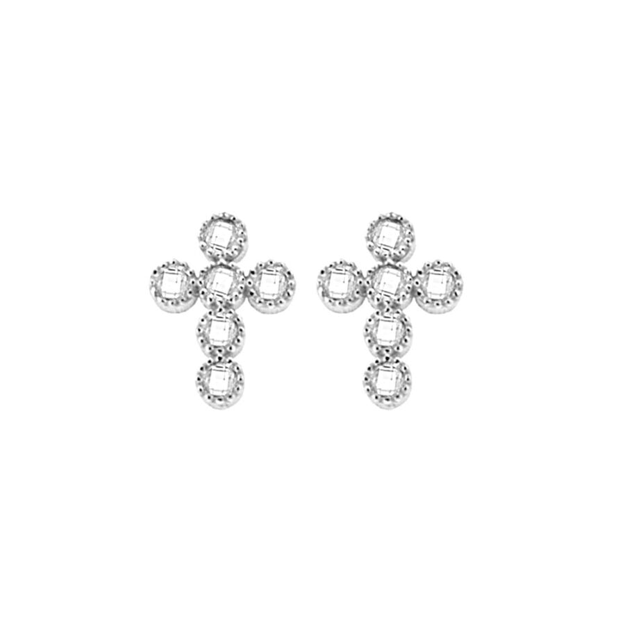 Orecchini Crucis Zirconi Bianchi Argento 925 AGI128/O-AB