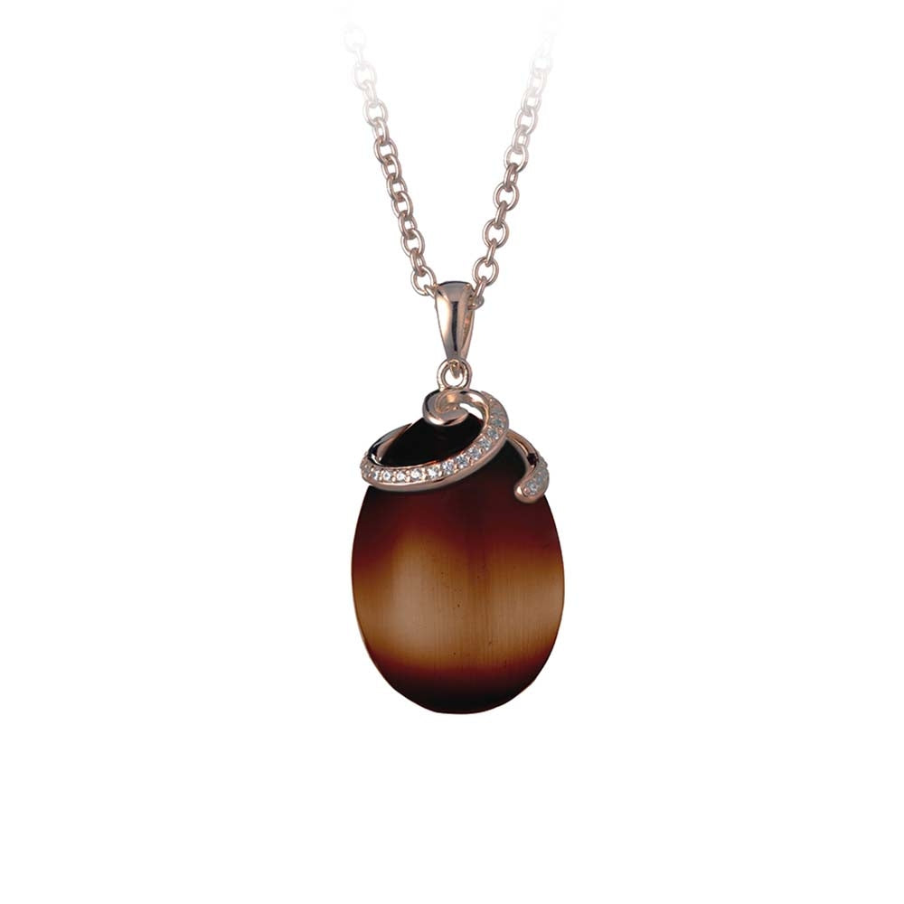 Collana Donna TSARS in Argento con Occhio di Gatto e Zirconi – Olga – P1201BR
