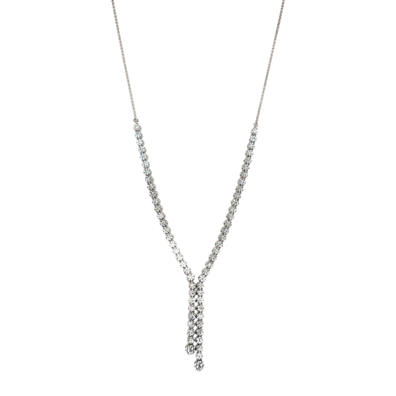 Collana Donna Re Mida Tennis Argento Fiori Zirconi Bianchi
