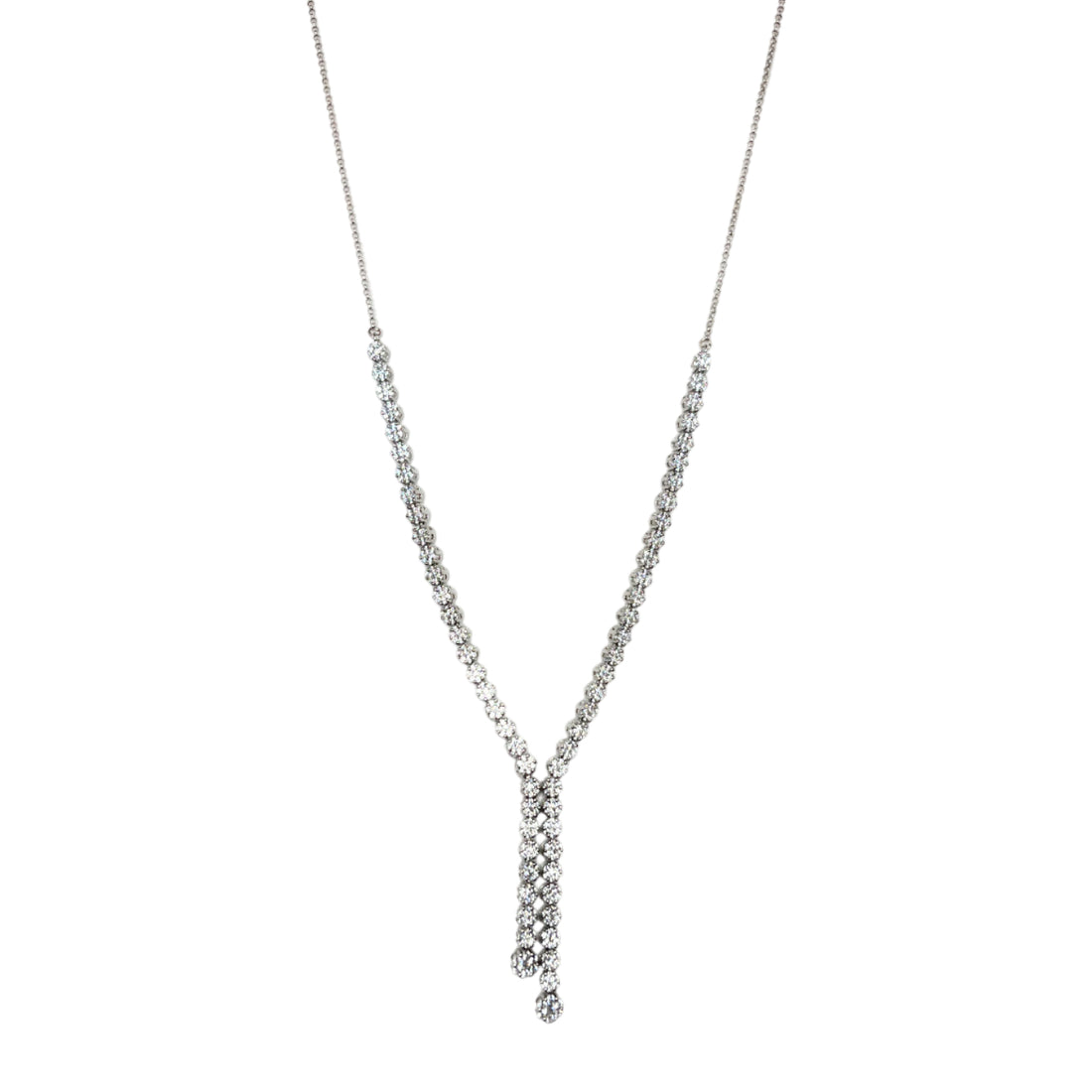 Collana Donna Re Mida Tennis Argento Fiori Zirconi Bianchi
