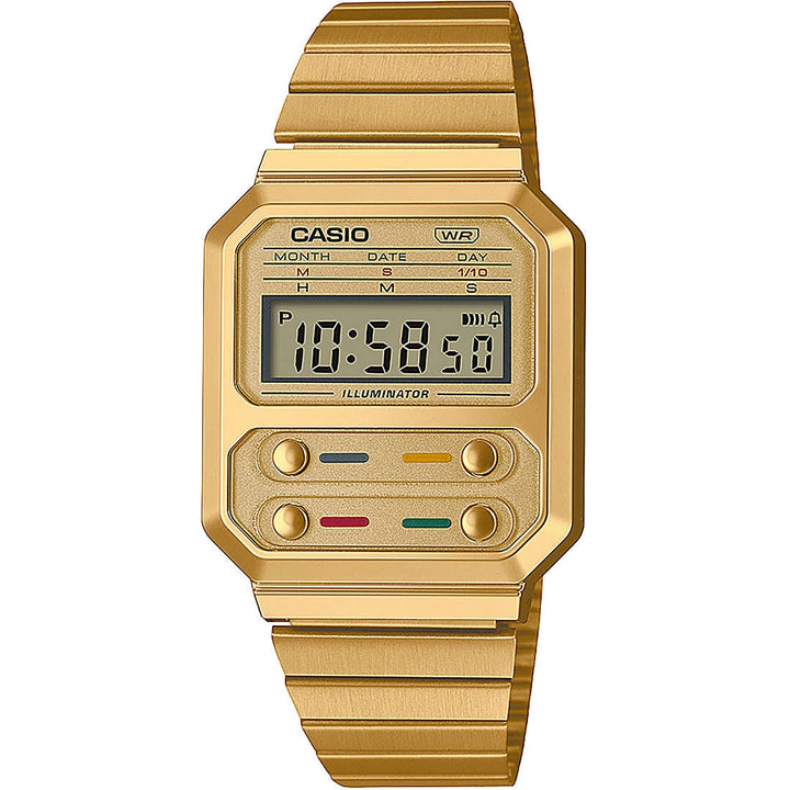 Orologio Uomo Acciaio Casio Quarzo  Digitale Vintage A100WEG-9AEF