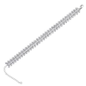 Bracciale Donna Ottaviani Bronzo Argentato Tennis Tappeto Zirconi Bianchi 500764B