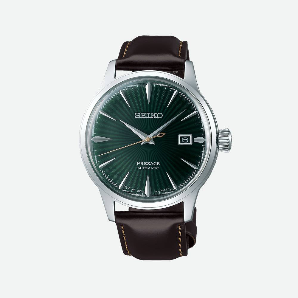 Orologio Uomo Seiko Automatico Pelle Marrone Cocktail Time The Green SRPD37J1